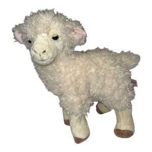 Aurora Plush Lamb White Faux Wool Toy 15" EUC